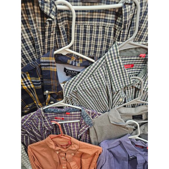 Bundle of 9 men's button ups (1 gray polo) size XL mostly IZOD - Picture 4 of 8
